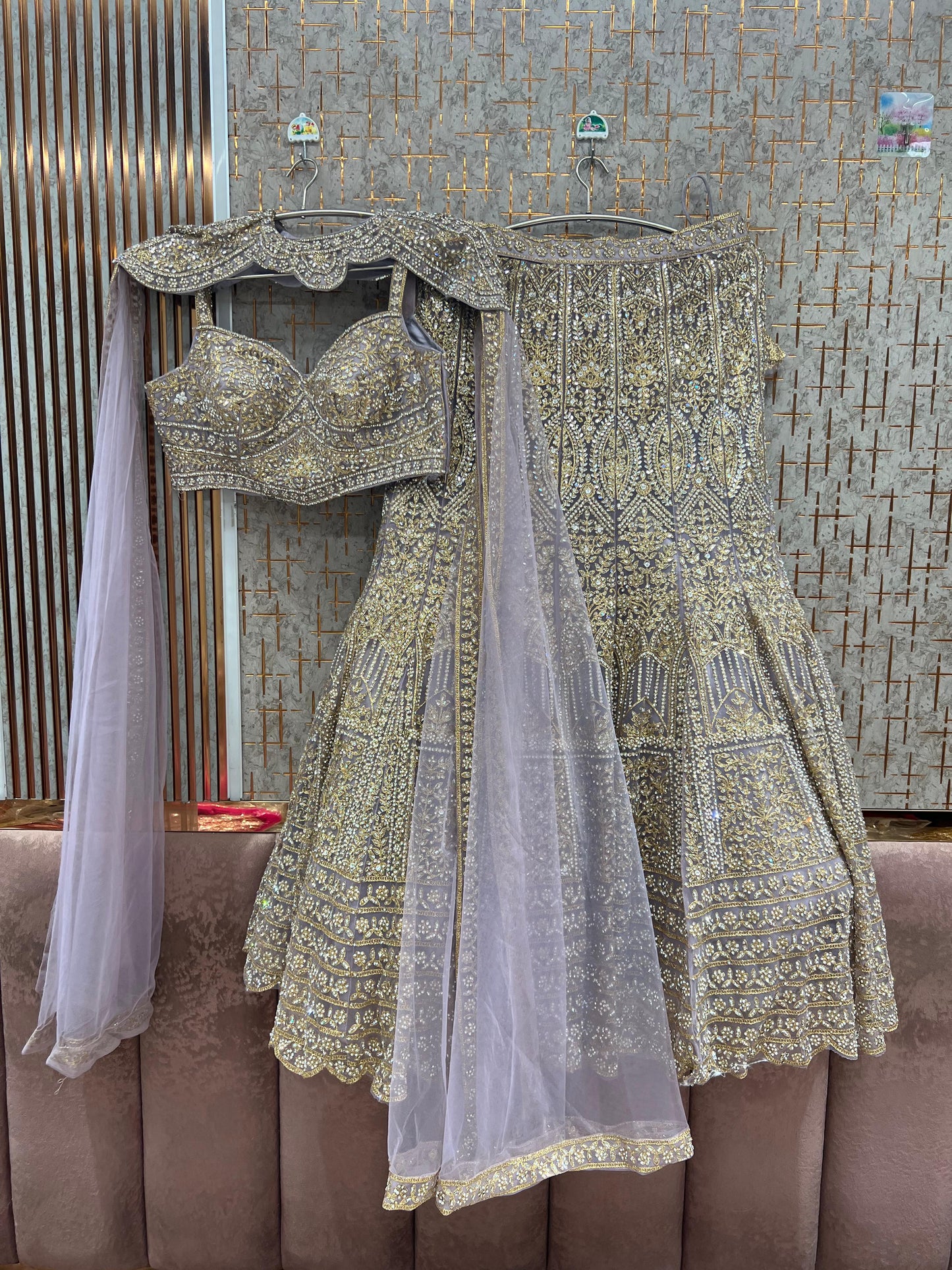 Chiku golden Crop Top Lehenga