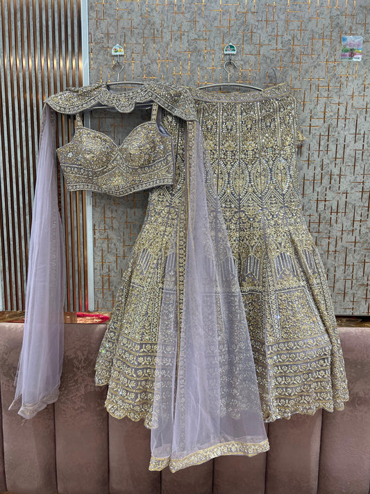 Lavender Crop Top Lehenga