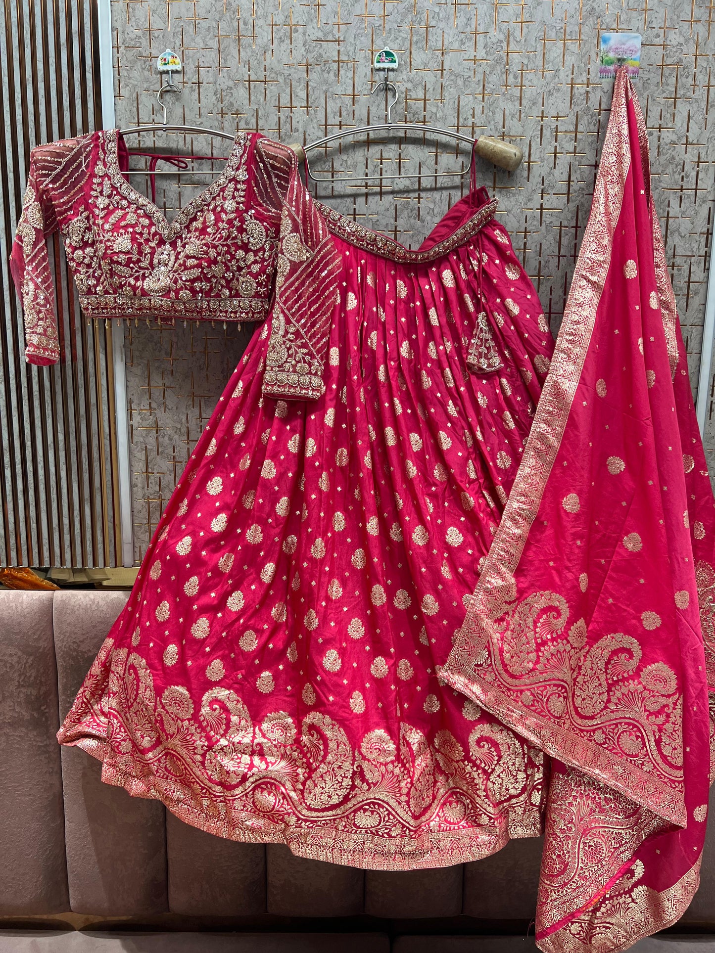 Rust Orange Crop Top Lehenga