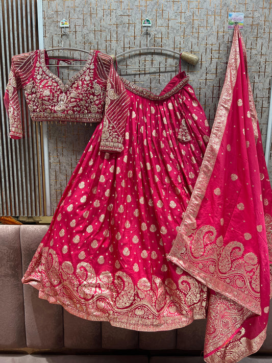 Sky Blue Crop Top Lehenga