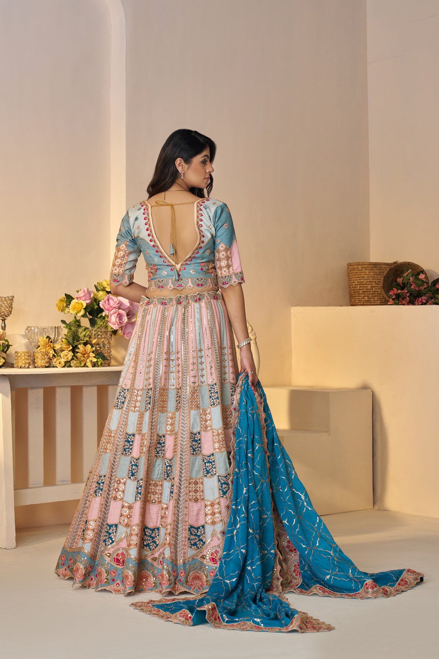 Glamouors sky blue girlish lehenga 128