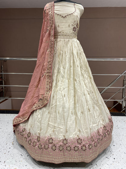 White Pink Designer Lehenga