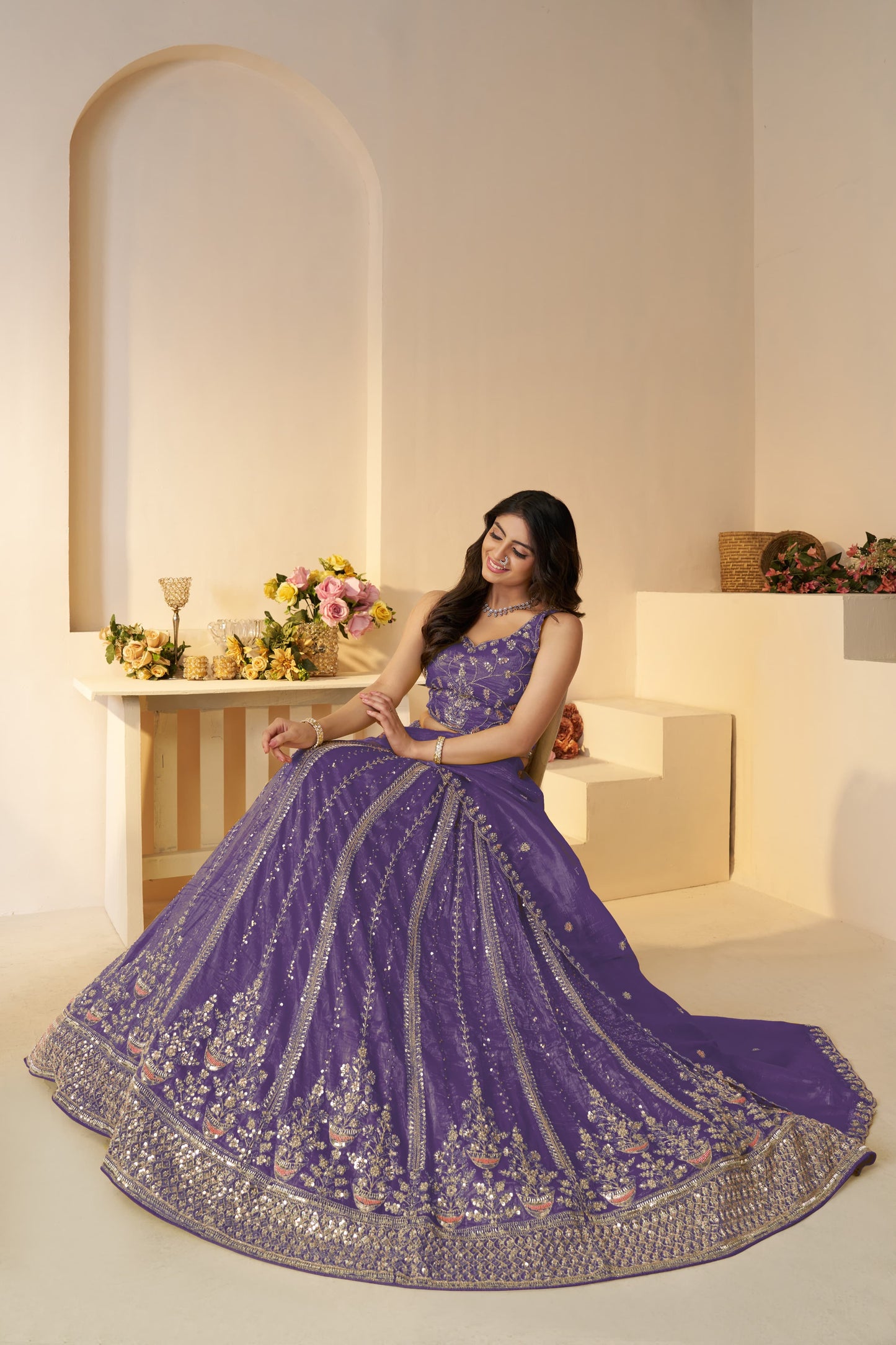 Astonishing purple girlish lehenga 44