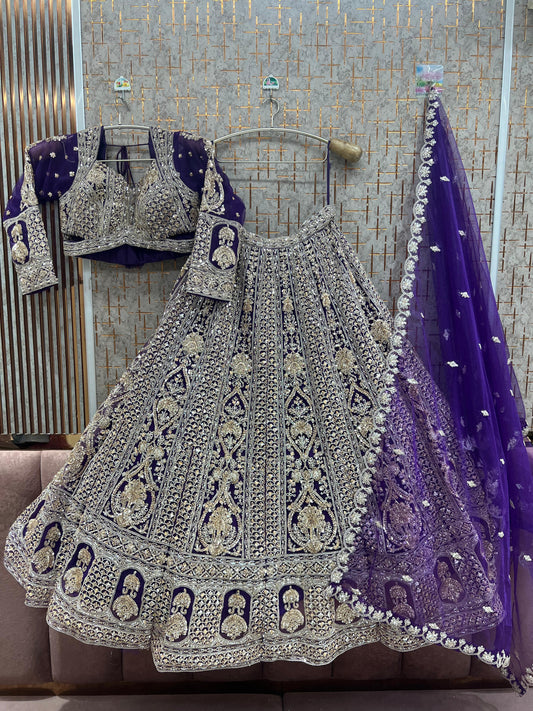 Purple Crop Top Lehenga
