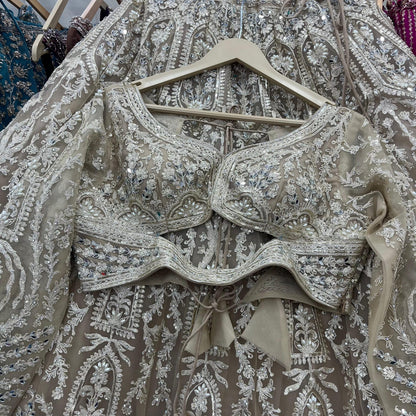 Peach Crop Top Lehenga