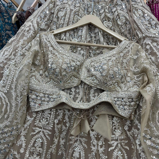 Silver Golden Crop Top Lehenga