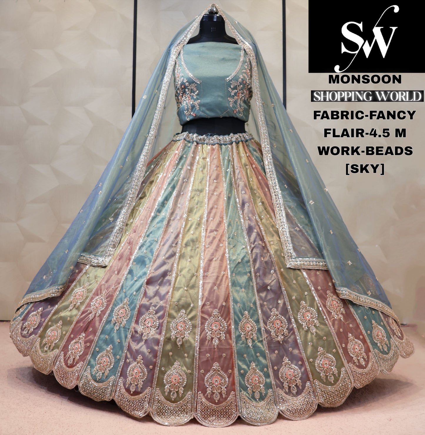 Fancy multicolour pink Lehenga