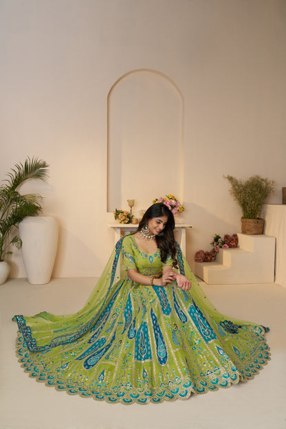 Charming yellow girlish lehenga 484