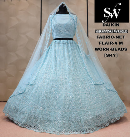 Net Lavender Lehenga