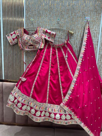 Fantastic Hot pink crop Top Lehenga