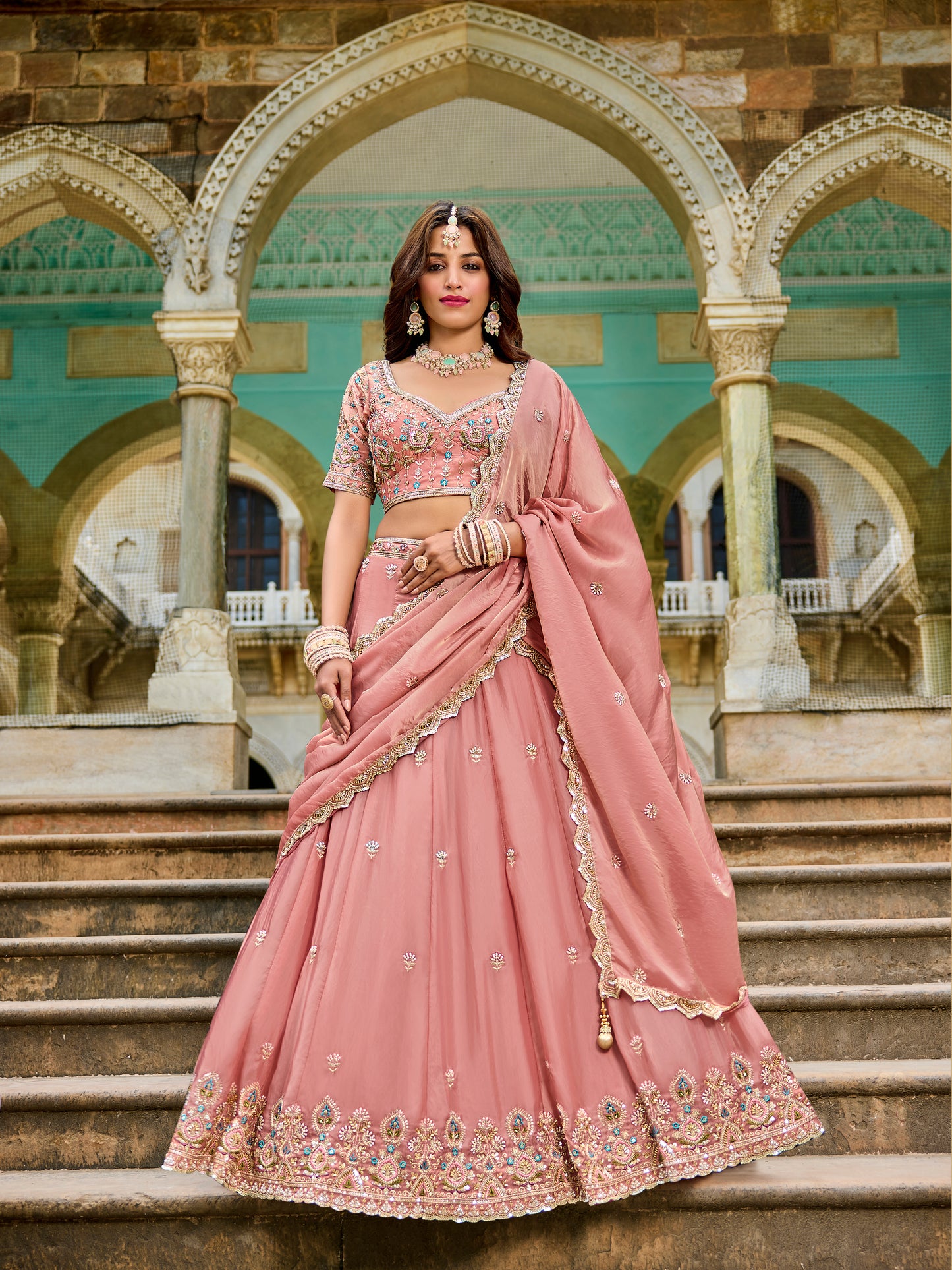 Pretty pink Crop top Lehenga 1228