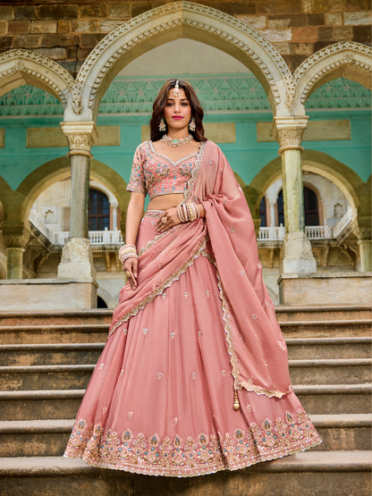 Pretty pink Crop top Lehenga 1228