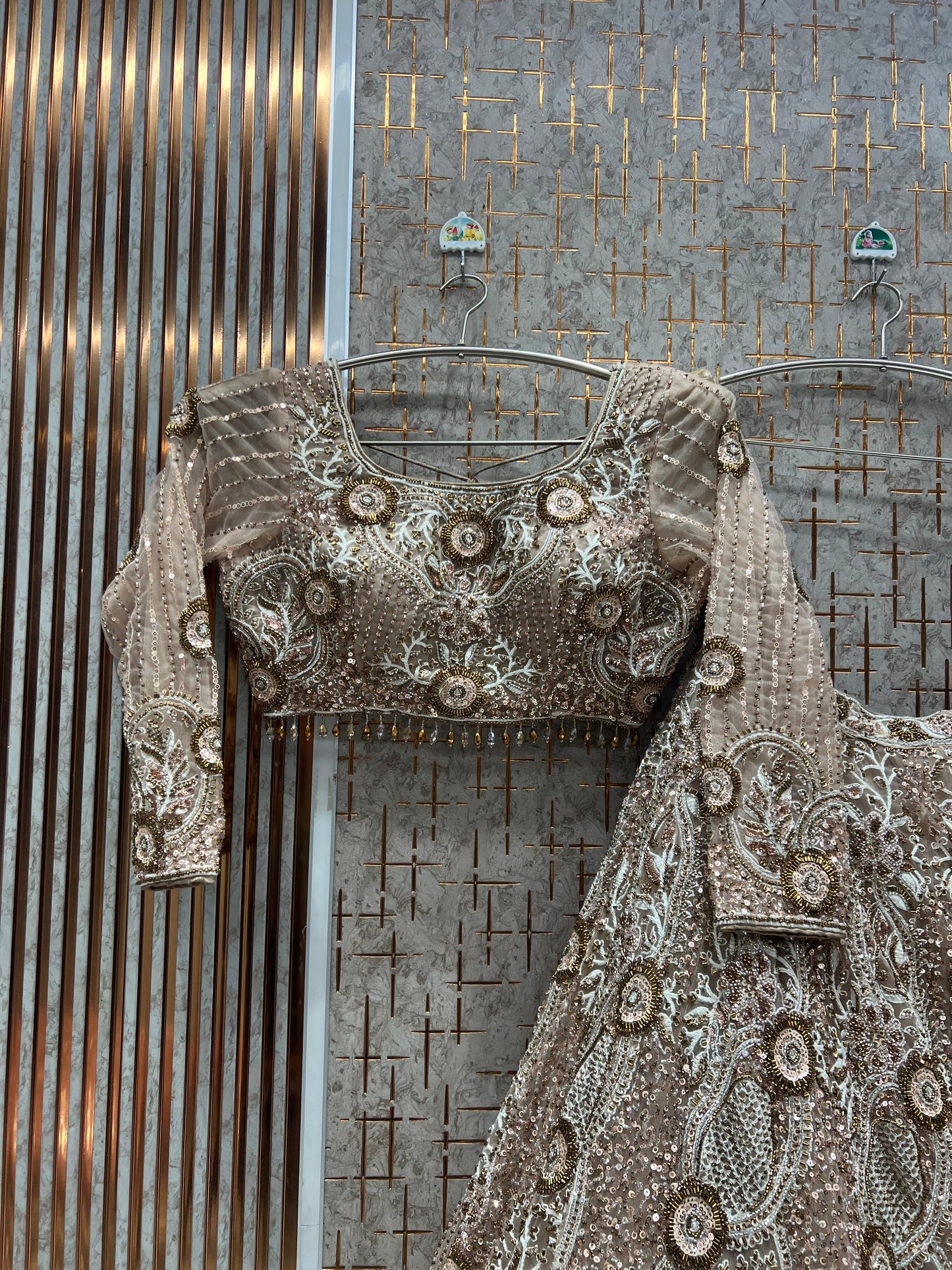 Brown Crop Top Lehenga