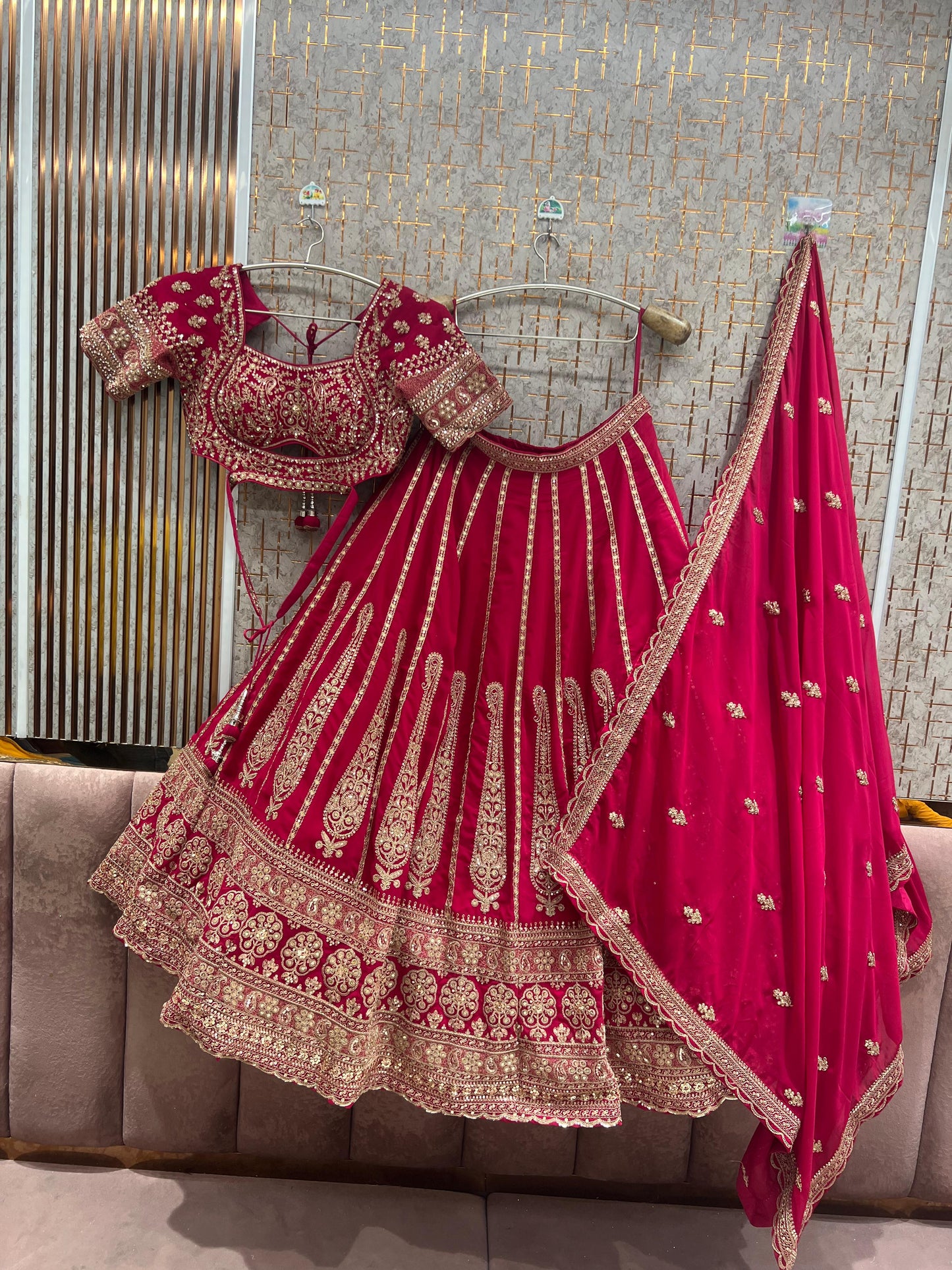 Purple Crop top Lehenga