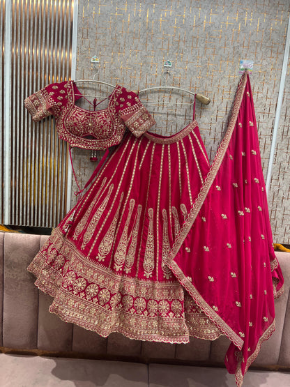 Purple Crop top Lehenga