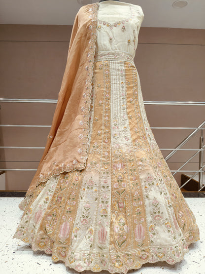 Sky Blue White Designer Lehenga