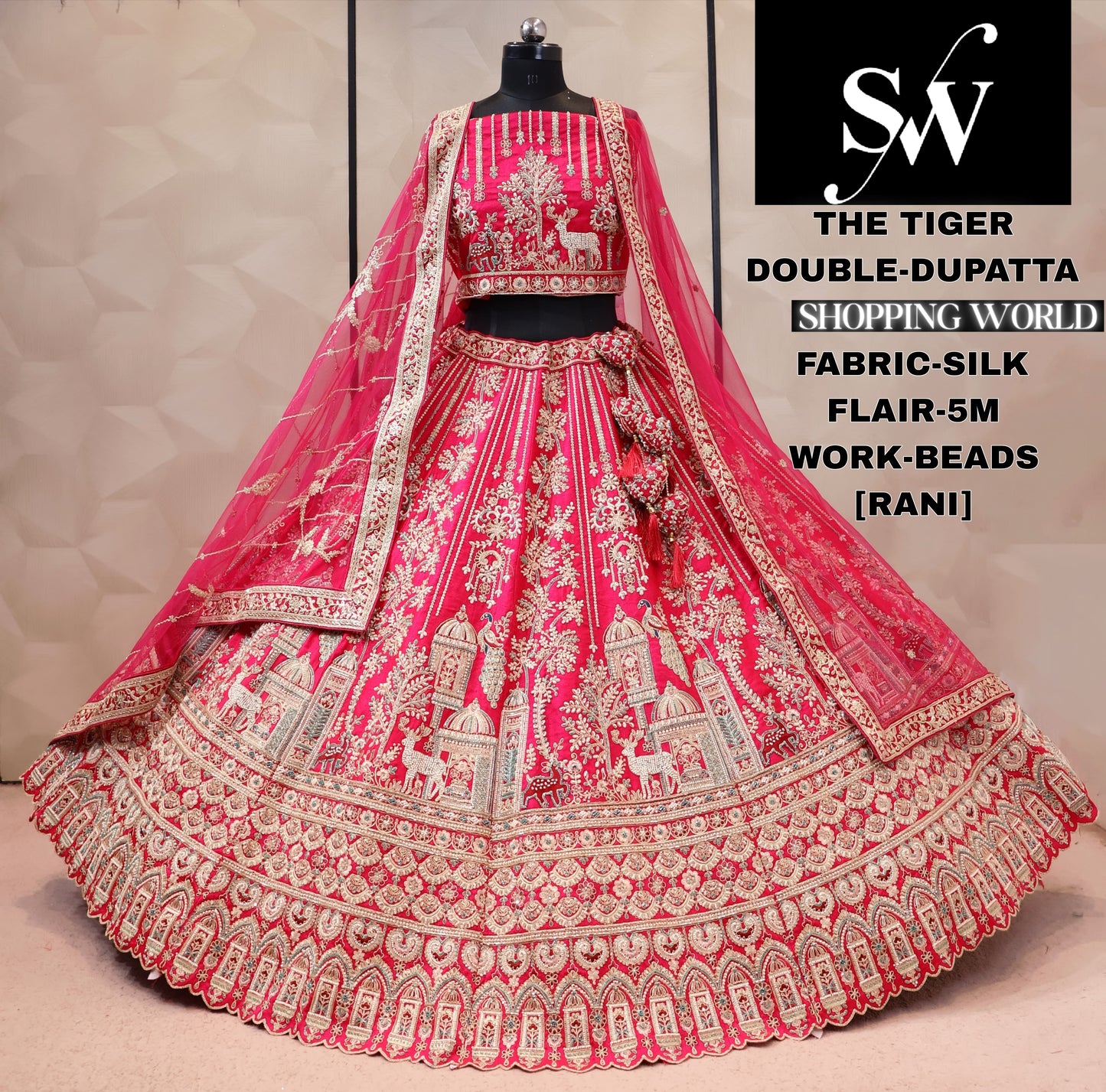 Red silk bridal Lehenga