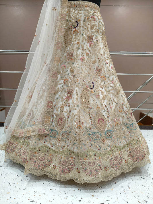 White Peacock Lehenga