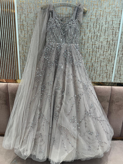 Baby Pink Heavy Handwork Gown