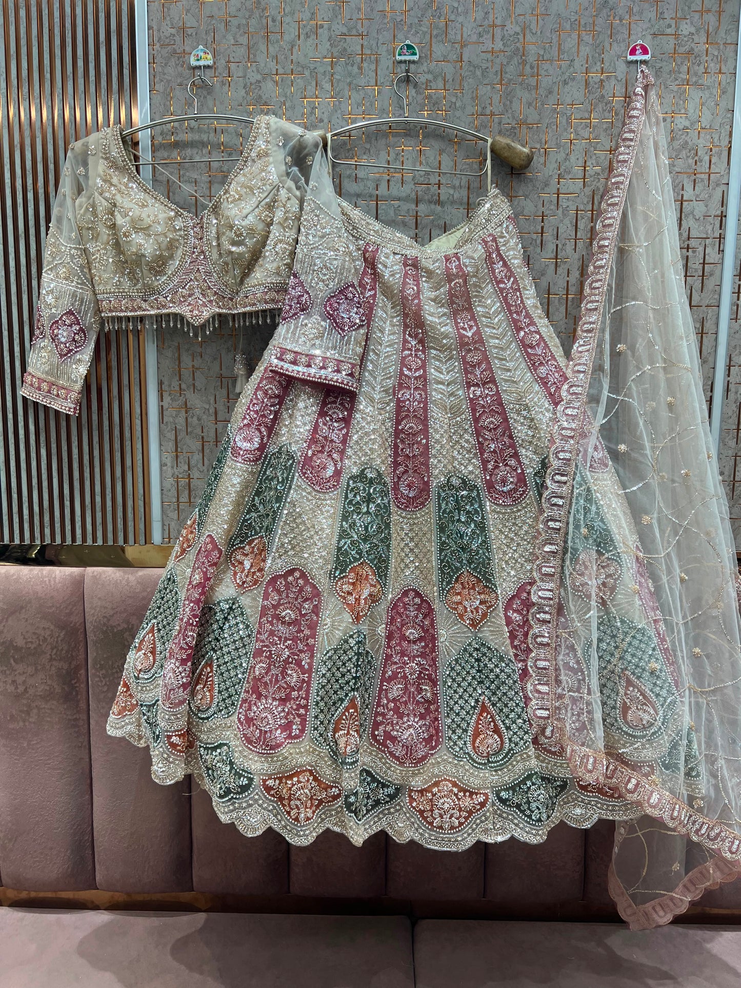 White Crop Top Lehenga