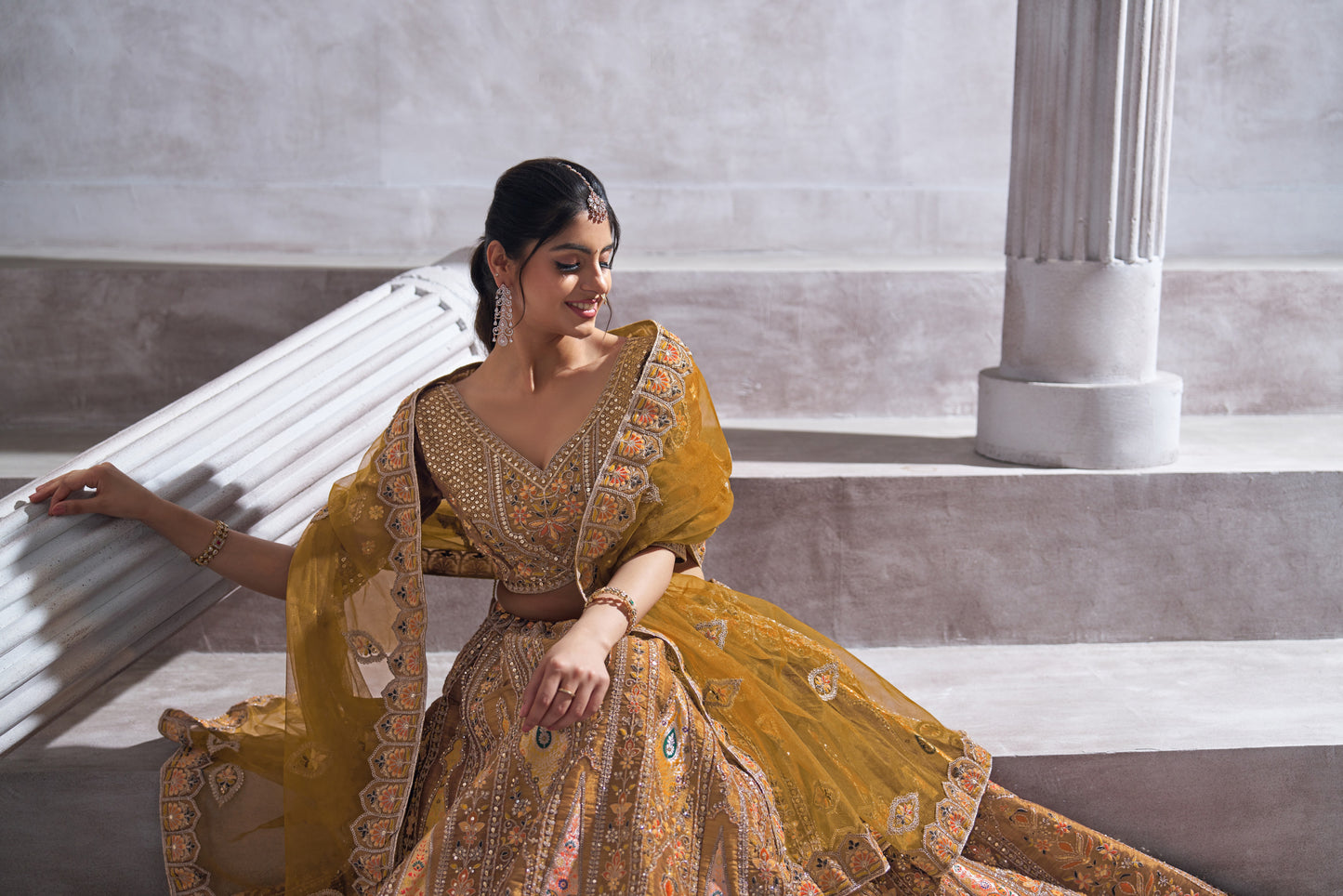 Lavishing mustard girlish lehenga 32