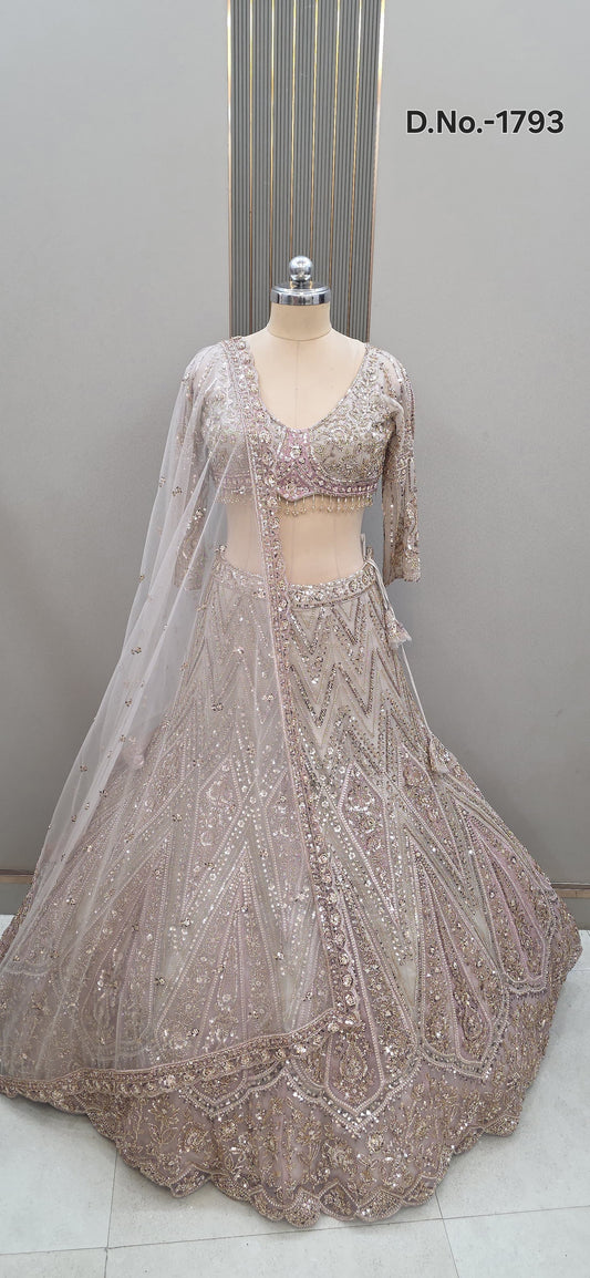 Golden pink Crop Top Lehenga - Shopping World