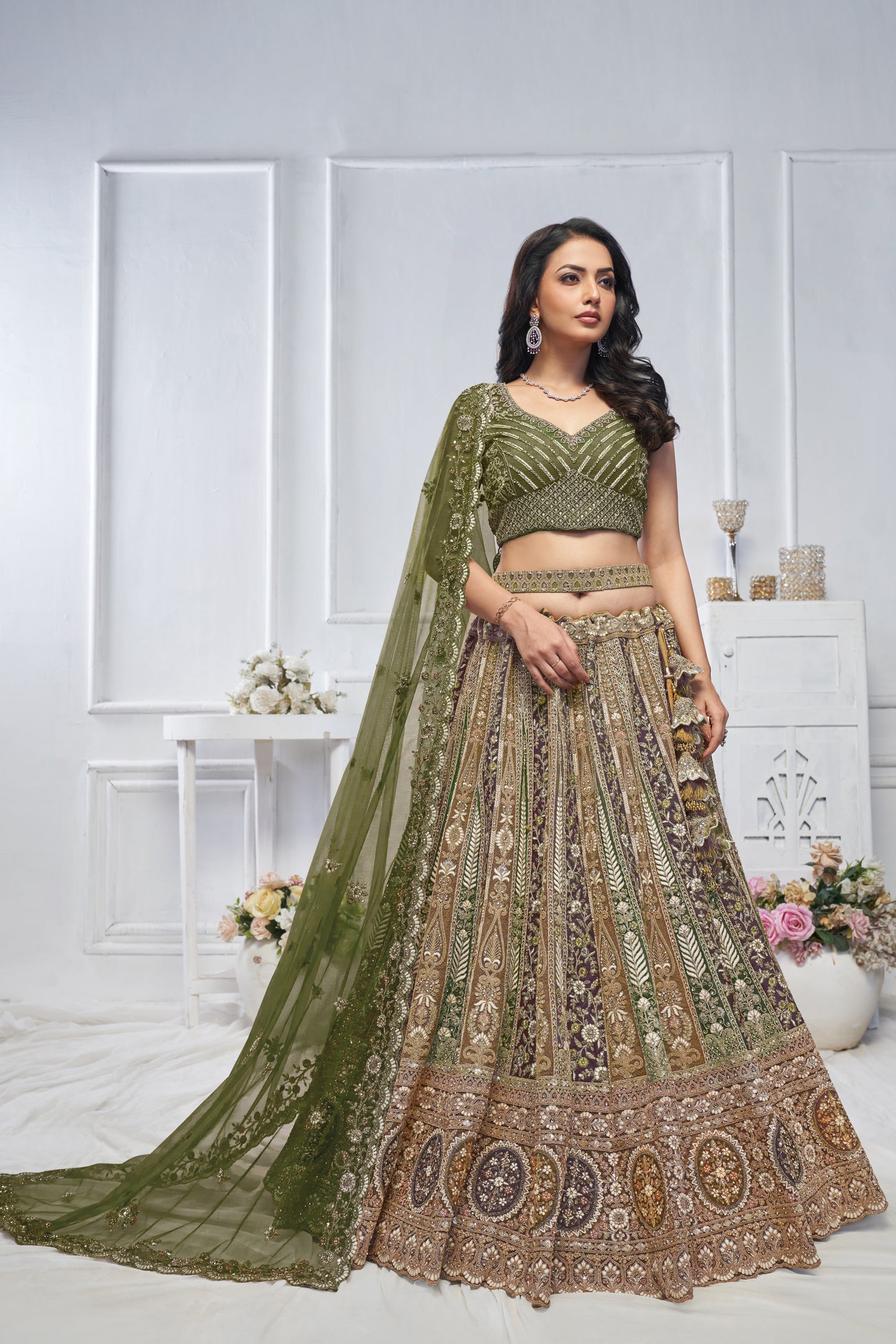 Khoobsurat green lehenga