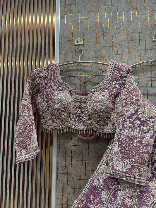 Attractive pink Ready to Wear crop top Lehenga