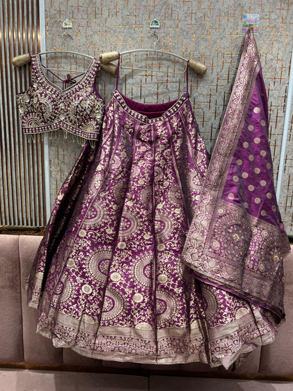 Amazing Hot pink Crop Top Lehenga