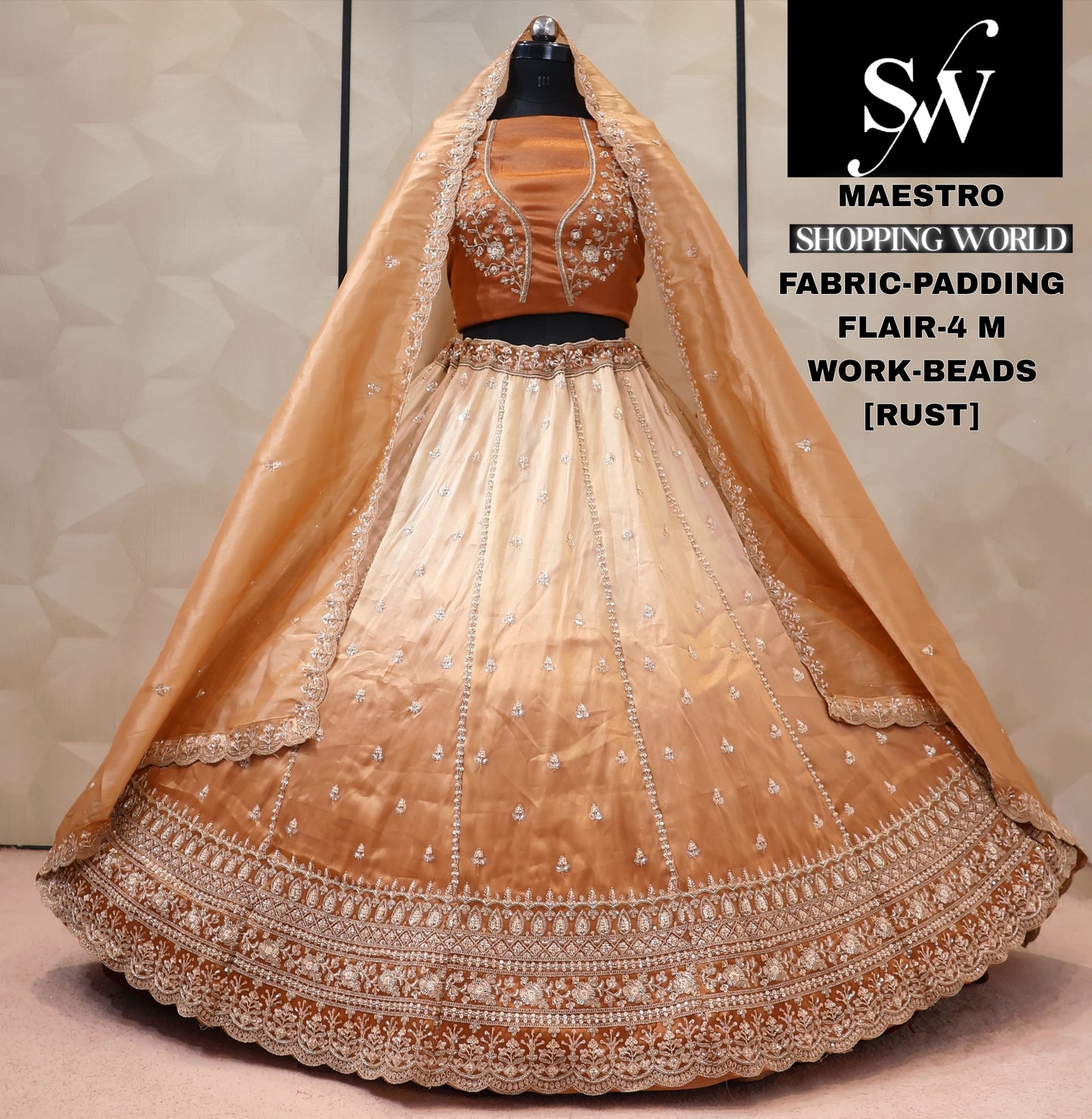 Padding pink Lehenga