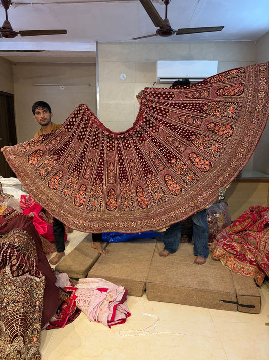 Maroon bridal designer  Lehenga