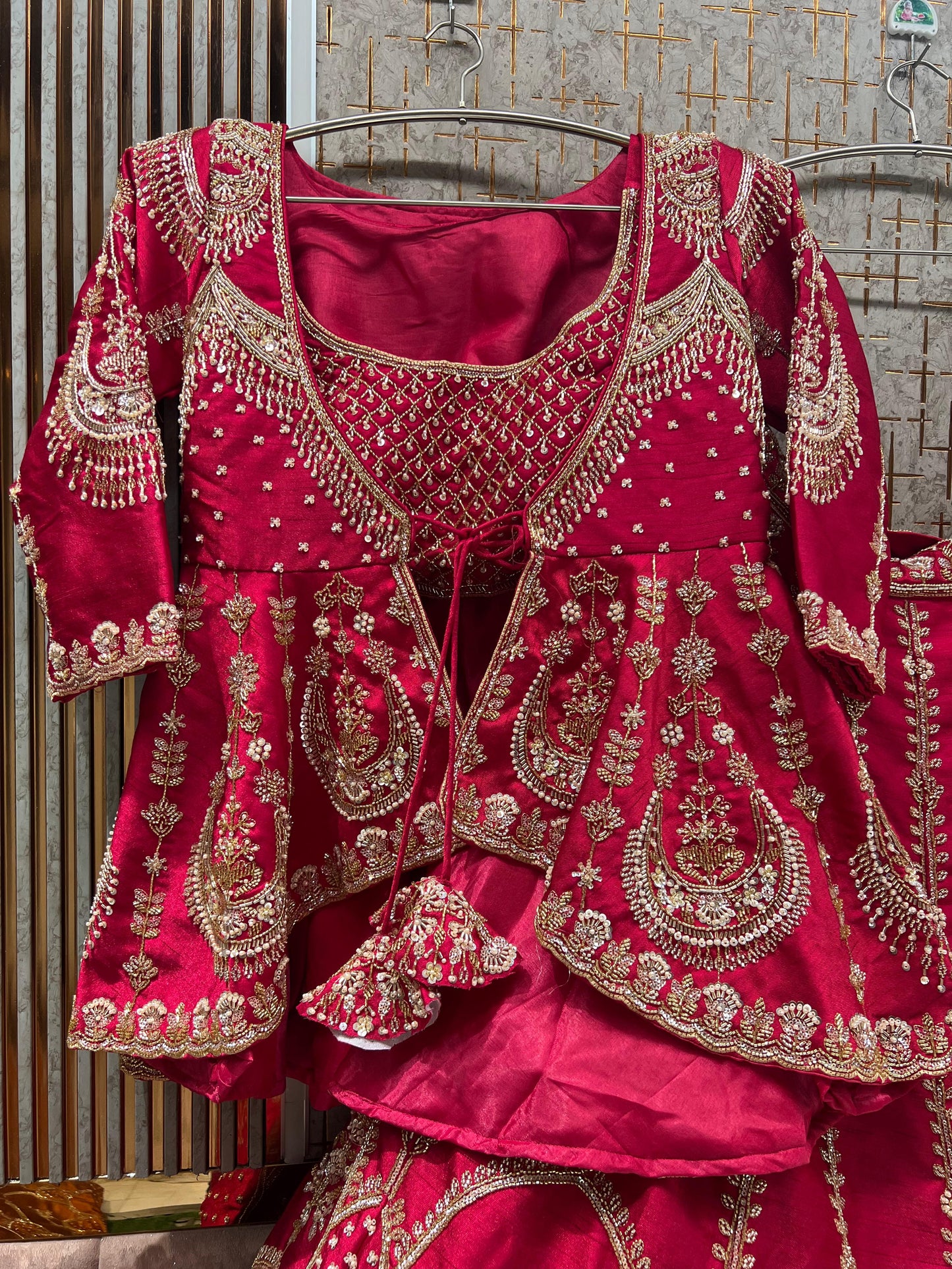 Golden Peplum long Dress Farshi Gaharara Dress Special