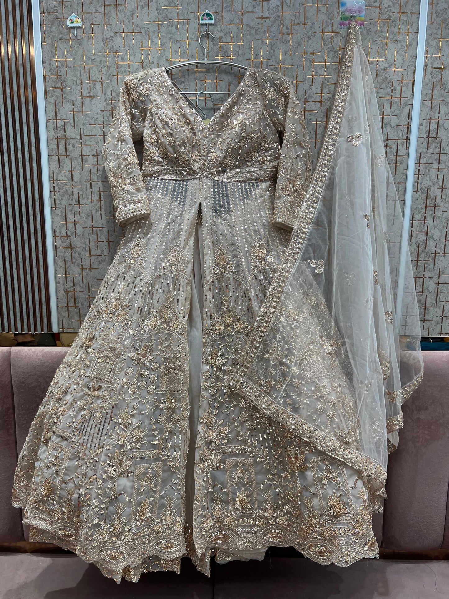 Delightful Orange Farshi garara muslim Bride Special Indo Dress