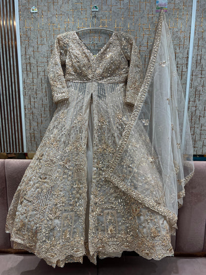 Delightful Orange Farshi garara muslim Bride Special Indo Dress