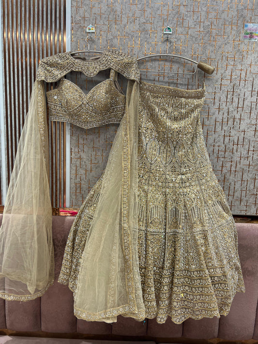 Chiku golden Crop Top Lehenga