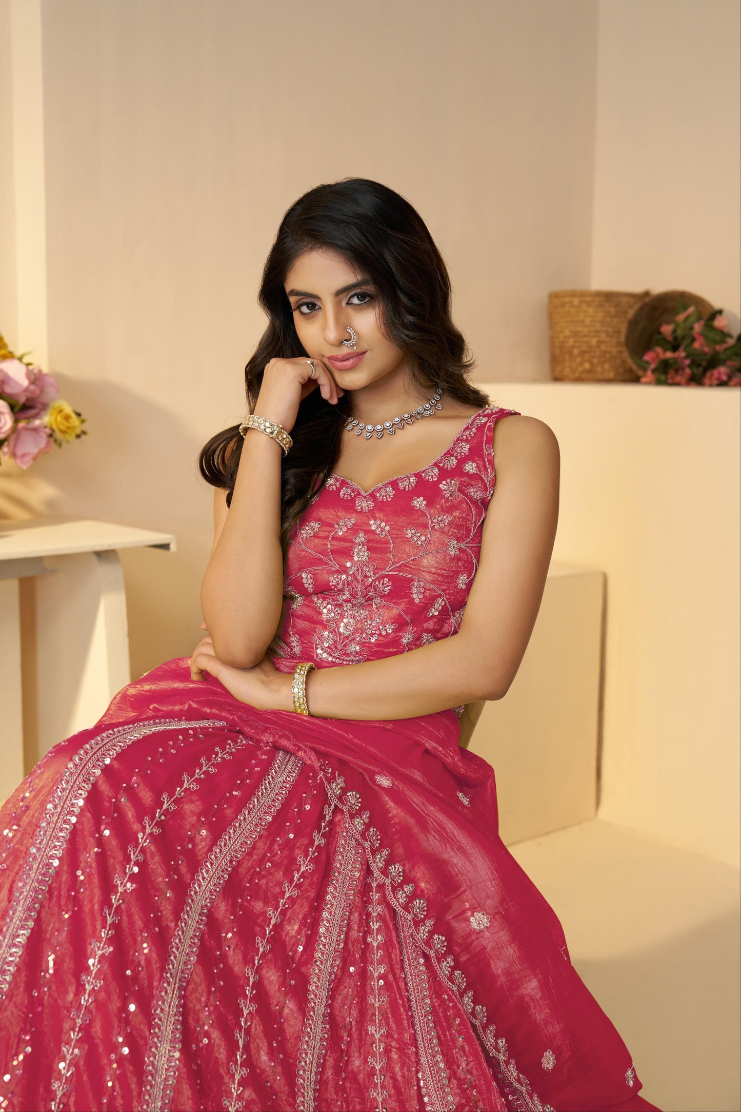Beautiful pink girlish lehenga 44