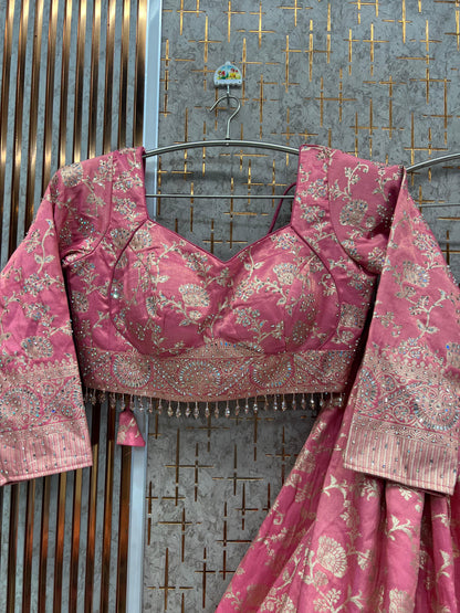 Blue Crop Top Lehenga