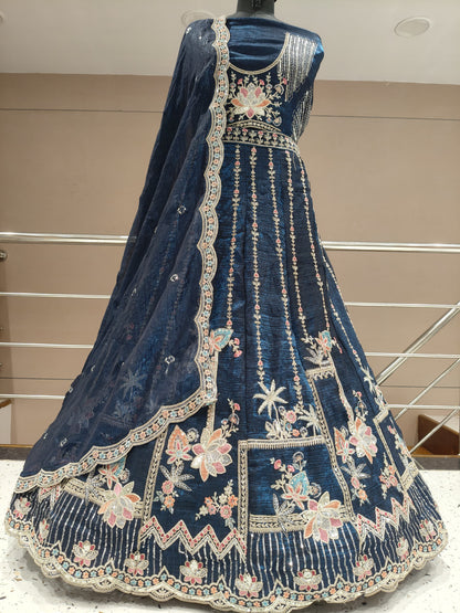 إشراك Navy Blue Lehenga