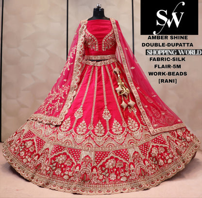 Red silk bridal Lehenga
