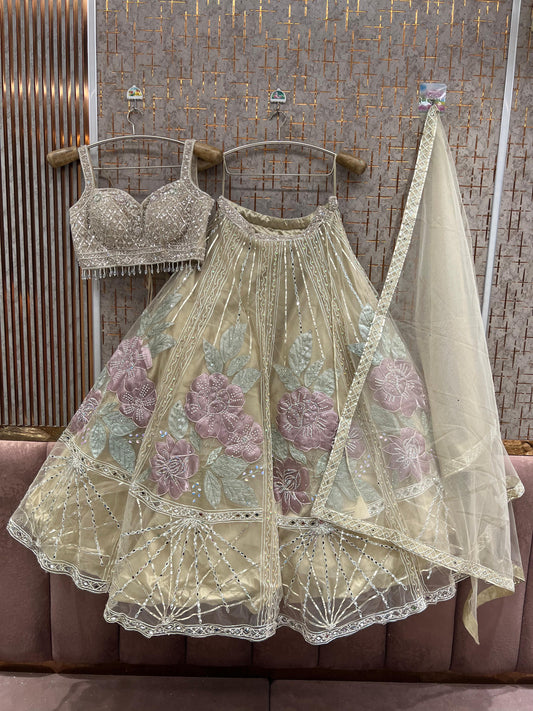 Peach Pdp Crop Top Lehenga