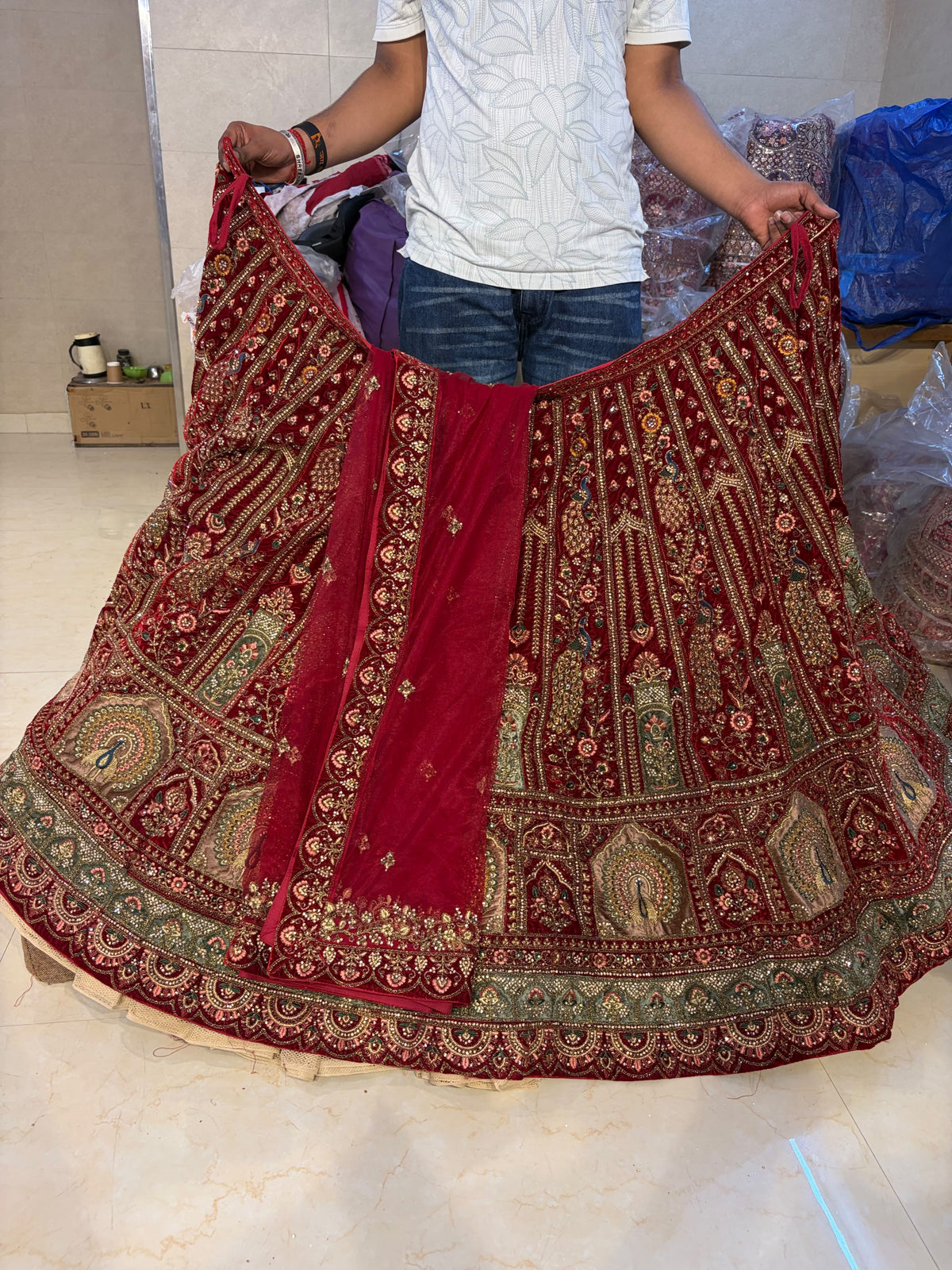 Red bridal designer  Lehenga