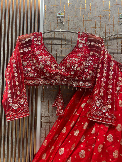 Hot Pink Crop Top Lehenga