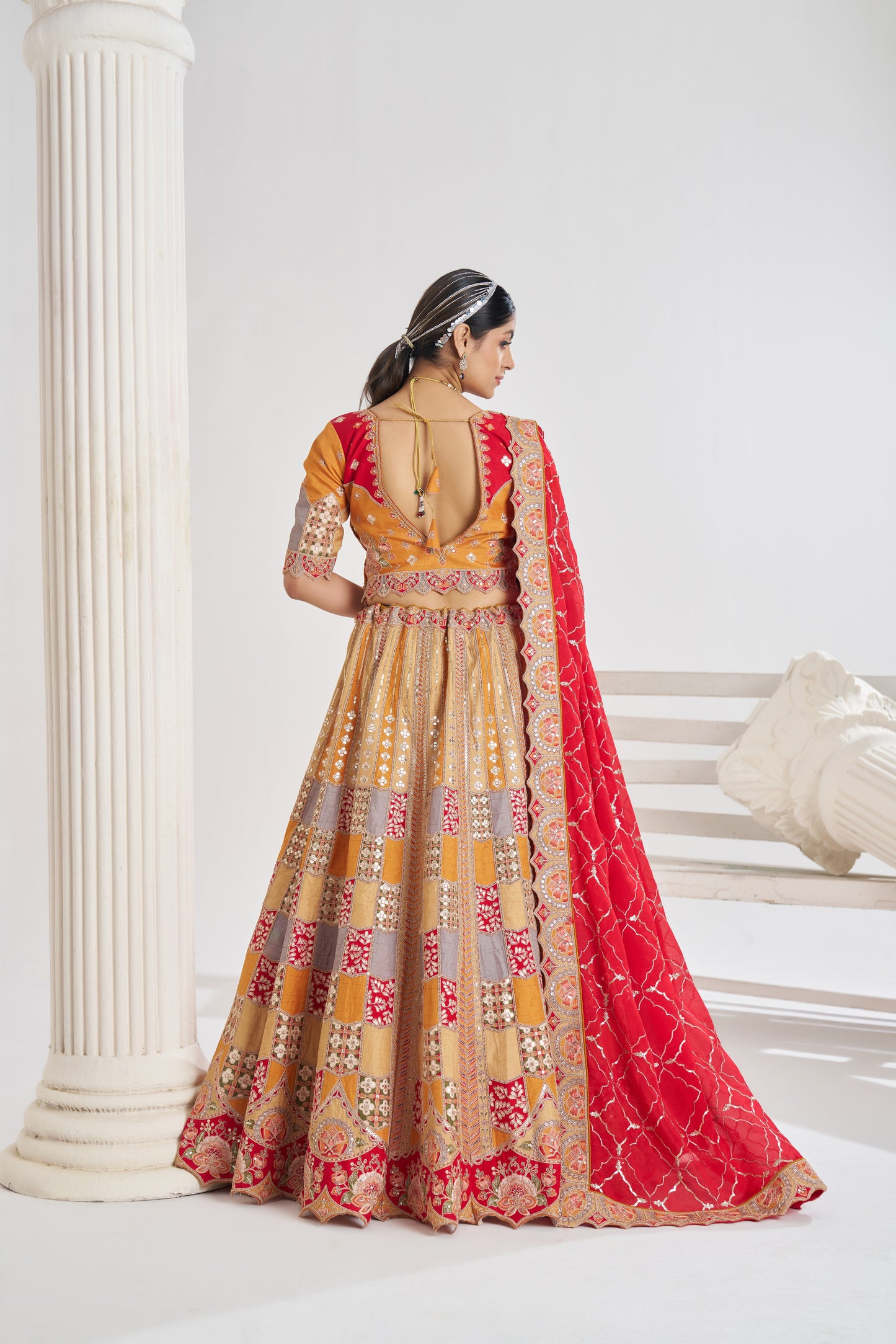 Pretty mustard girlish lehenga 128