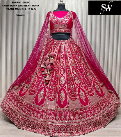 Red bridal double dupatta lehenga