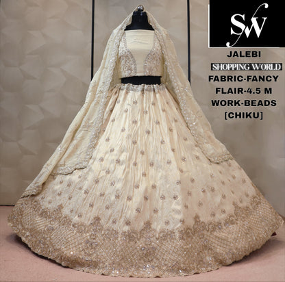 Fancy Chiku golden Lehenga