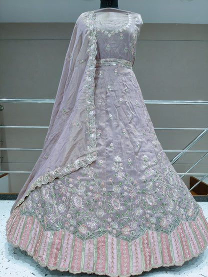 Peach Designer Lehenga
