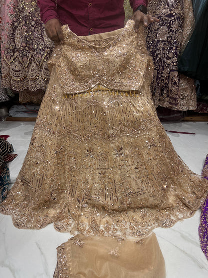 Sky Blue Crop Top Lehenga - Shopping World