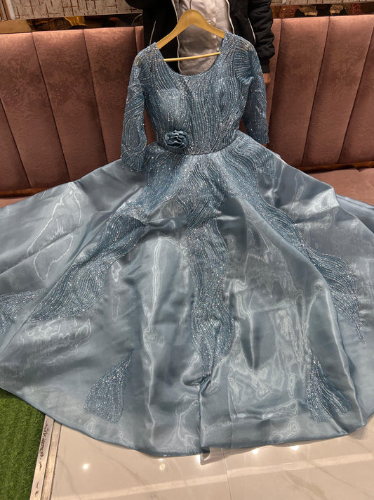Engaging Sky blue gown
