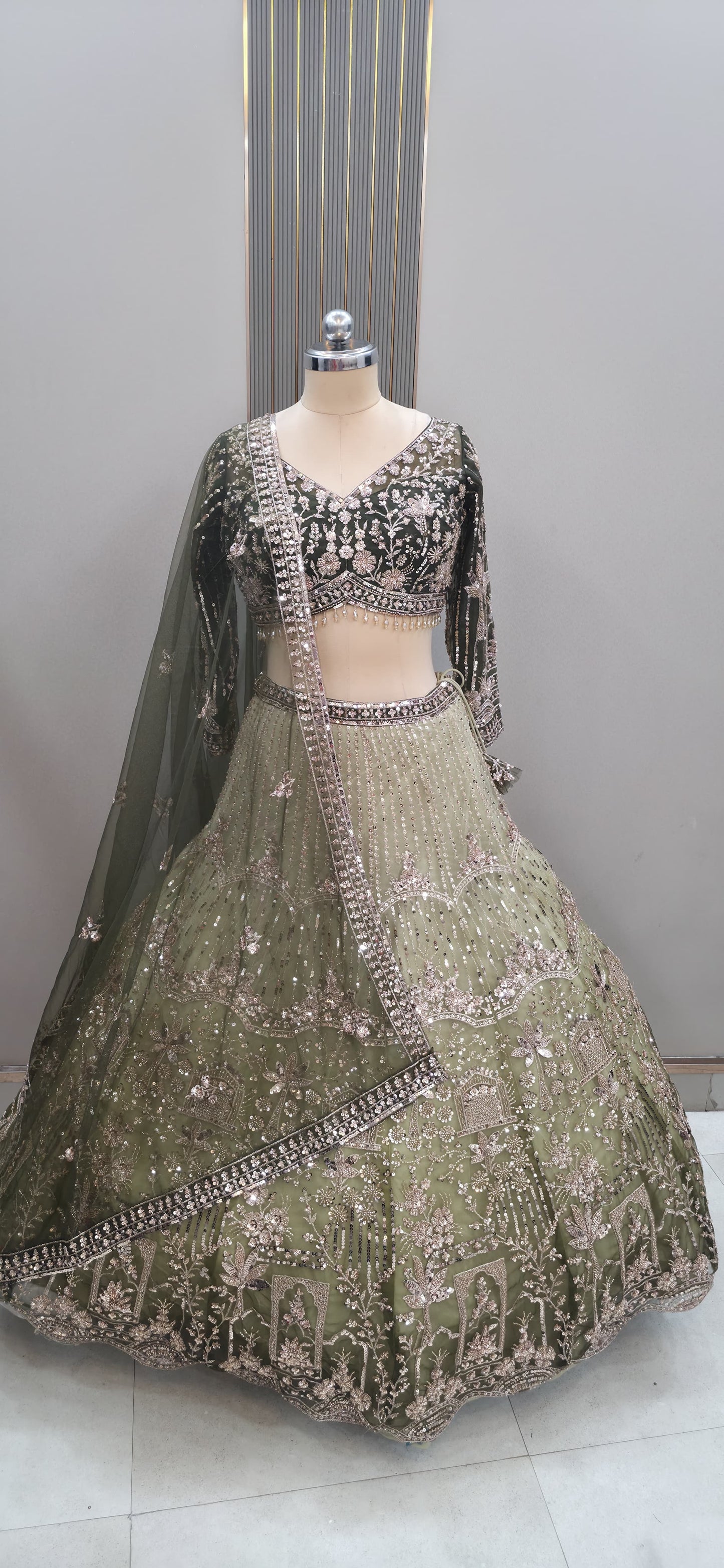 Maroon pink Double Shade Crop top Lehenga