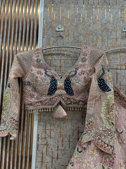 White Peacock Crop top Lehenga - Shopping World